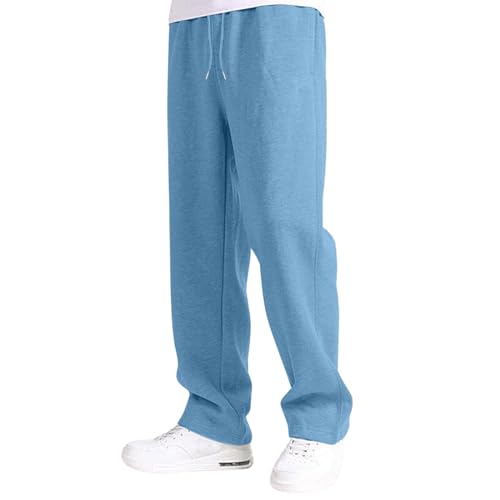 NKPUYT Jogginghose Herren Baggy Sporthose Relaxed-Fit Sweathose Aestethic Sweatpants Breites Bein Freizeithosen Elastische Taille Trainingshose Männer Laufhose mit Taschen Streetwear von NKPUYT