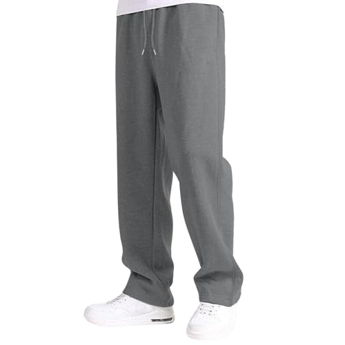 NKPUYT Jogginghose Herren Baggy Sporthose Relaxed-Fit Sweathose Aestethic Sweatpants Breites Bein Freizeithosen Elastische Taille Trainingshose Männer Laufhose mit Taschen Streetwear von NKPUYT