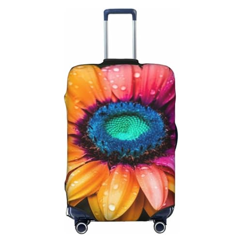 NKQSOAUH Gepäckabdeckung, elastisch, waschbar, staubdicht, personalisierbar, bunte Sonnenblumen, Reisegepäck, Gepäckabdeckungen für 45,7 - 81,3 cm, Schwarz , XL von NKQSOAUH