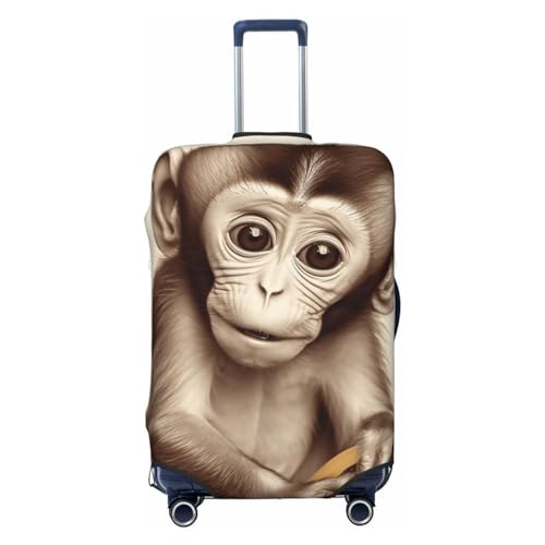 NKQSOAUH Gepäckabdeckung, elastisch, waschbar, staubdicht, personalisierbar, niedlicher Affe, Reisegepäck, Gepäckabdeckungen für 45,7 - 81,3 cm, Schwarz , M von NKQSOAUH