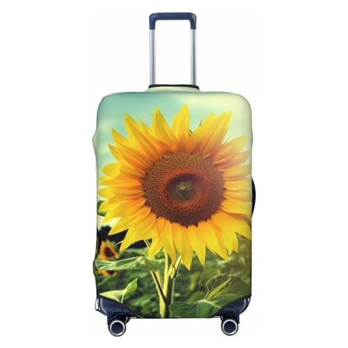 NKQSOAUH Gepäckabdeckung, elastisch, waschbar, staubdicht, personalisierbar, schöne Sonnenblumen-Reisegepäck-Abdeckungen für 45,7 - 81,3 cm, Schwarz , XL von NKQSOAUH