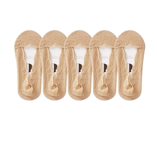 NLIADVY Spitzen-No-Show-Liner-Socken für Damen, No-Show-Liner-Socken für Damen, rutschfeste, unsichtbare Ultra-Low-Cut-Socken (5pairs,One Size) von NLIADVY