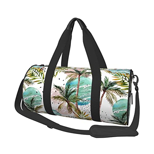 Hawaii Tropical Palm Tree Leaves Reise-Seesack, große Sport- und Sporttasche, multifunktionale Übernachtungstasche für Männer und Frauen von NLWQEKV