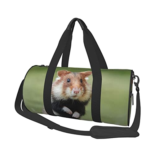 Reise-Seesack mit Aufschrift „Hamster On Grass“, große Sport-Sporttasche, multifunktionale Übernachtungstasche für Männer und Frauen von NLWQEKV