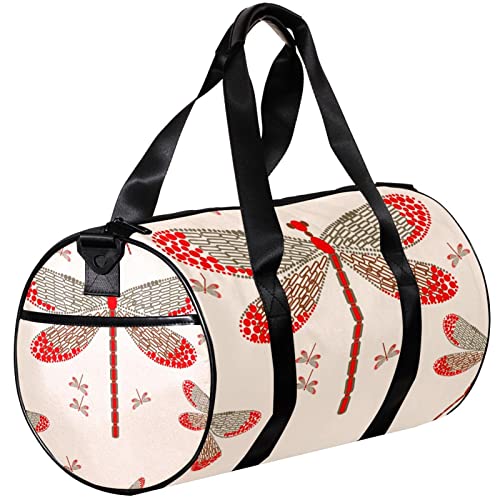 Sporttasche, kleine Reisetasche, Sport-Einkaufstasche für Yoga, rotes Blumenmuster, Outdoor-Fitnesstasche, Handgepäcktasche von NLWQEKV