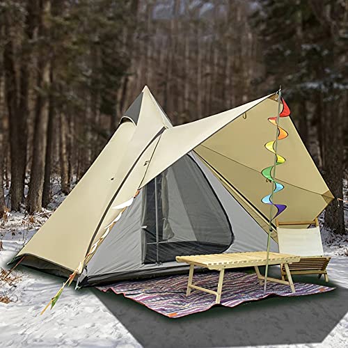 3–4 Personen Camping-Familien-Tipi-Zelt im Freien, regenfest, wasserdicht, doppelschichtiges Indianer-Tipi-Zelt, geeignet für Camping-Wanderurlaube von NOALED