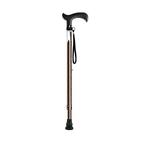 Gehstock mit Holzgriff, Leichter, Verstellbarer Gehstock für das Gleichgewicht, Mobilitätshilfe, Schwarz (Braun) von NOALED