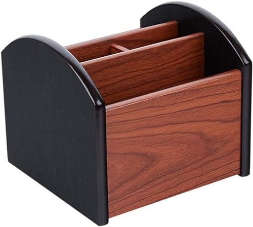 NOALED Holz Halter Organizer Telefone Stifte Bürobedarf Desktop Aufbewahrungsbox für TV Fernbedienungen von NOALED