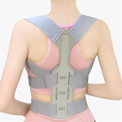 NOALED Schulter Schlüsselbein Brust Rückenstütze Geradehalter Körperhaltung Korrektor Skoliose Unterstützung Lendenwirbelsäule Doppelter,S,Grey von NOALED