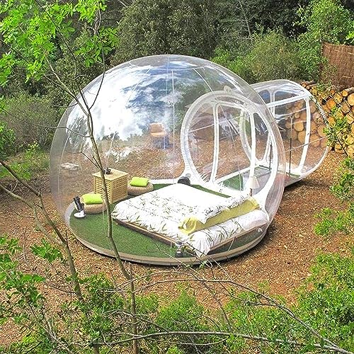 Transparentes Zelt, aufblasbares Zelt, aufblasbares Blasenzelt für den Außenbereich, 3 Meter im Durchmesser, kann von 1–2 Personen genutzt Werden, geeignet für Camping, Wandern, mit Kanal von NOALED