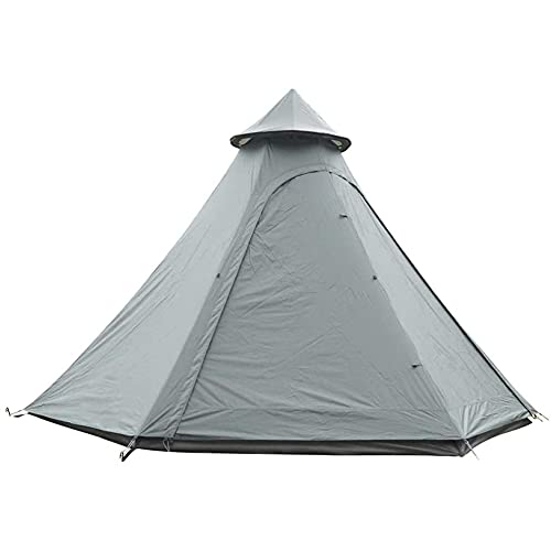 Wasserdichtes Camping-Pyramiden-Tipi-Zelt für Erwachsene, Tipi-Zelt, wasserdichtes Doppelschichten-Indianerzelt, Jurtenzelt, Turmpfosten-Glockenzelt für Familienausflüge im Freien von NOALED