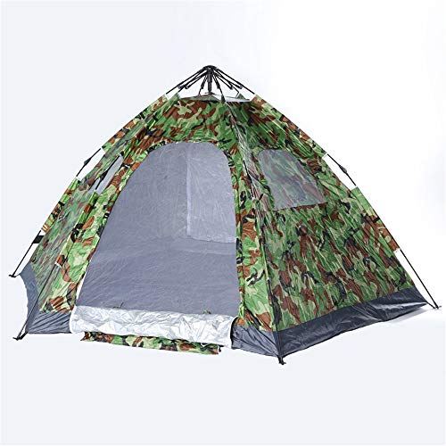 Zelt Familienreise Sechseckiges Zelt 6-8 Personen Tarnung einlagiges Zelt Strandcamping Zweitüriges Bergsteiger-Campingzelt von NOALED