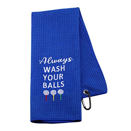 NOBRANDS Lustiges Golf-Handtuch Geschenk Always Wash Your Balls For Men Vatertag Geburtstag (Wash Your Balls Golf Towel EU) von NOBRANDS
