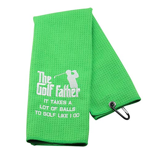 NOBRANDS Lustiges Golf-Handtuch als Geschenk für den Vater mit Aufschrift „The Golf Father It Takes A Lot Of Balls To Golf Like I Do“, Vatertag Geburtstag von NOBRANDS