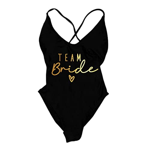 NOGRAX Bikini Damen EIN Stück Badeanzug Frauen Team Braut Bademode Bikini Sommer Badeanzug Plus Größe Strandbekleidung Bachelorette Party Lady-Blgd,S von NOGRAX