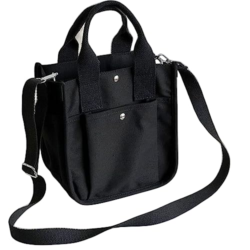 NOGRAX Damen-Umhängetaschen Crossbody Taschen Canvas Große Kapazität Schulter Handtaschen Einkaufen Portable Totes-Black von NOGRAX