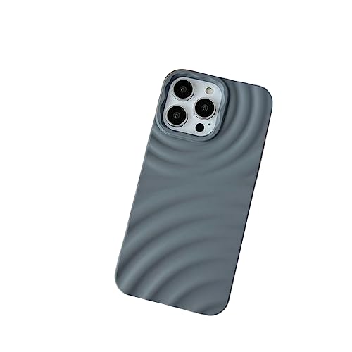 NOGRAX Handyhülle Feste Farbfalte Wasserwellen Telefonhülle Für iPhone 14 13 12 11 Pro Max Xr Xs Max 14 Plus 3D Weiche Silikon Stoßdichtungsabdeckung-for iPhone 11,Dark Grey von NOGRAX