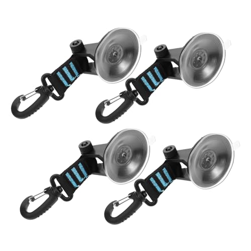 NOLITOY 4 Stück Outdoor Saugnapf Haken Schwerlast Saugnapf Halterung mit Strapazierfähigem Gurt Wiederverwendbar und Tragbar für Auto Fenster Camping Zelt Befestigung von NOLITOY