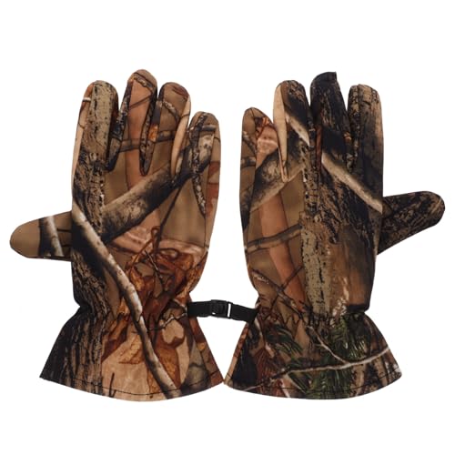 NOLITOY Camouflage Jagdhandschuhe mit Fleecefutter rutschfest Vollfinger Outdoor Handschuhe für Herbst Winter Jagd Ski Radfahren Leichte Flexible Tarnung von NOLITOY