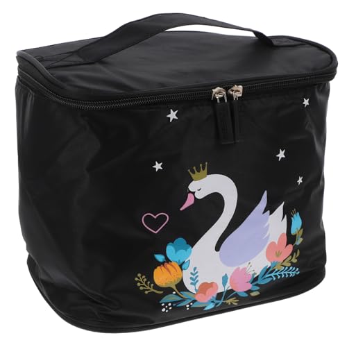 NOLITOY Große Faltbare Kosmetiktasche mit Wasserabweisendem Material und Praktischem Tragegriff Multifunktionaler Kulturbeutel für Reisen Make up und Toilettenartikel Weißes Design von NOLITOY
