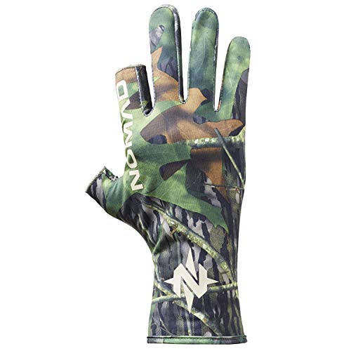 Nomad Fingerloser Truthahn-Handschuh für Herren, Camouflage, Jagdhandschuh, Eichenholz, Schattenblatt, Größe L - XL von Nomad