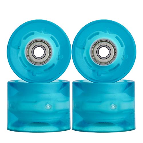 NONMON Skateboard-Räder, 60 mm, 78 A, LED-Licht, Ersatz-Longboard-Räder mit ABEC-9 608ZZ Kugellager, Blau, 4 Stück von NONMON