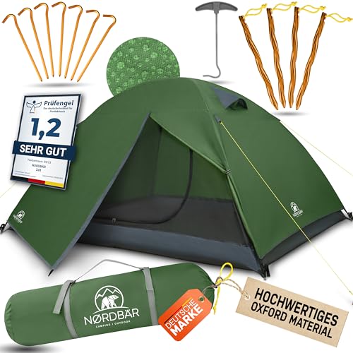 NORDBÄR® Zelt für 2-4 Personen Ultraleicht & wasserdicht | 2-4 Mann Zelt für Camping, Trekking, Festival | Outdoor Zelt, Trekkingzelt, Campingzelt (3-4 Personen Zelt) von NORDBÄR
