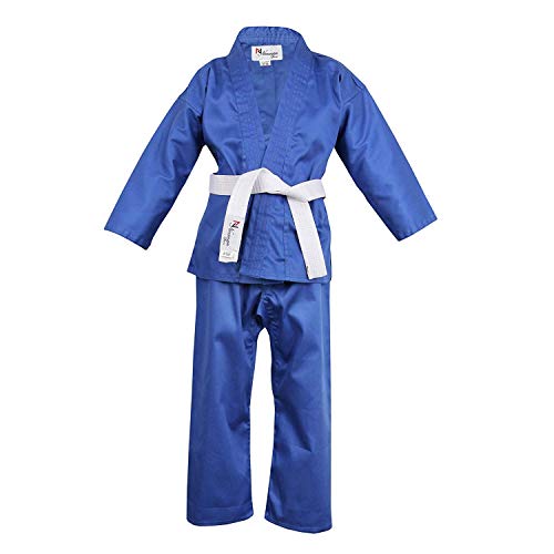 NORMAN Blau Kinder Karate-Anzug Gratis Weißer Gürtel Kinder Karate-Anzug - 100cm von NORMAN