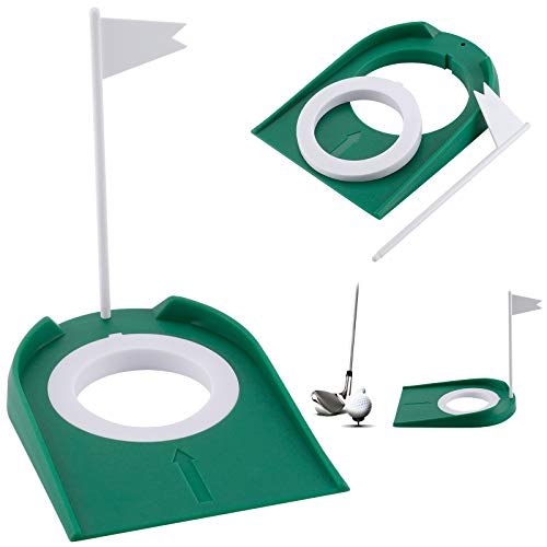 Golf Putting-Matte zum Üben Golf-Übungs-Putter-Pad Golf Putting Cup aus Kunststoff für Drinnen und Draußen Übungshilfen mit Verstellbarem Hole und Flagge von NORSON-NADISHA