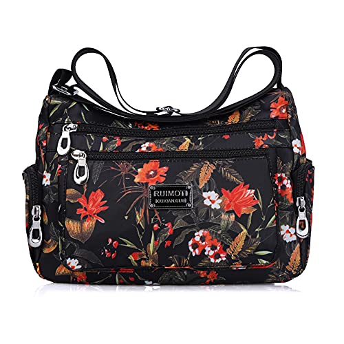 NOTAG Crossbody Taschen für Frauen Nylon Schultertasche Floral Multi-Pocket börsen und Handtaschen, Blau (Hh), EinheitsgröÃŸe von NOTAG