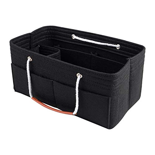 NOTAG Taschenorganizer für Handtaschen, Filz Handtasche Tasche Organizer für Tote mit Griff (Schwarz, X-S) von NOTAG