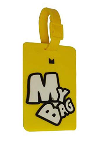 NOVAGO Gepäckanhänger - Luggage Tag-Kofferschild Gepäckanhänger Kofferanhänger Adressanhänger Taschenanhänger in knalligen Farben mit coolen Sprüchen (My Bag Yellow) von NOVAGO