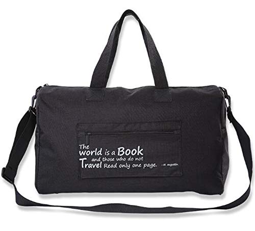Novago Reisetasche, Sporttasche mit Schulterriemen, faltbar und leicht, einfach zu transportieren und zu verstauen (schwarz) von NOVAGO