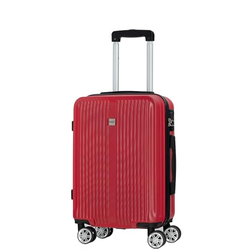 NOWI Hartschalen-Koffer Trolley Rollkoffer Reisekoffer Handgepäck 8 Rollen (M-L-XL-Set) (Rot, M) von NOWI
