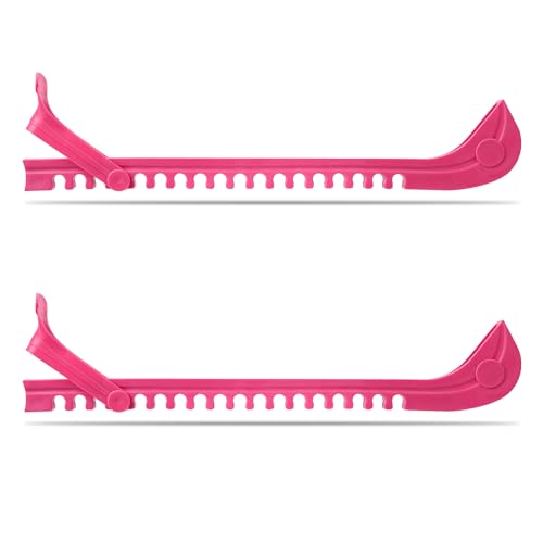 NQEUEPN Verstellbarer Schlittschuhschutz, Rutschfester Eislaufkufenschutz mit Einstellschnalle Hockey-Schlittschuhe Kufenschoner Eiskunstlauf-Zubehör für Männer Frauen (Rosa) von NQEUEPN