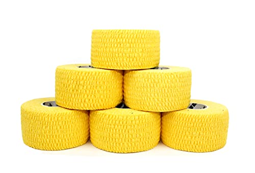 6er Pack Cross Training Elastisches Selbstklebendes Premium Klebeband zum Gewichtheben Hookgriff Fingertape (Gelb) von NS NOSECOND