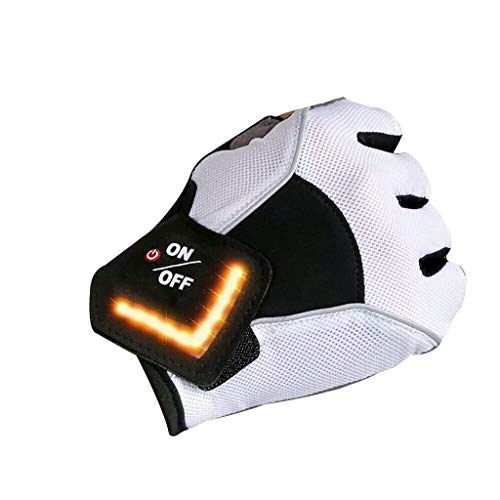 NSOT Mit Turn Fahrrad Turn Handschuhe Wendesensor Signalsignale Handschuhe Automatisches Fahrradzubehör Bike Zubehör Geschenk (White, XL) von NSOT