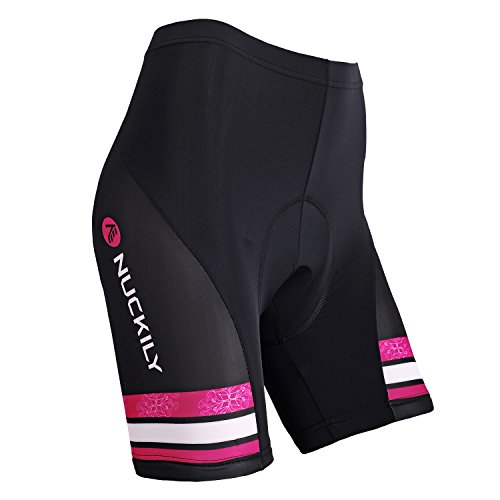 NUCKILY Fahrradhose Damen Gepolstert Radhose Kurz Radlerhose Damen mit Sitzpolster Fahrradshorts Radshorts Gepolstert für Frauen von NUCKILY