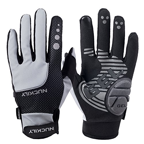 NUCKILY Winter Warme Handschuhe Touchscreen Winterhandschuhe Herren Damen Fahrradhandschuhe Sport Winddichte Handschuhe MTB Handschuhe zum Radfahren,Laufen,Fahren,Joggen von NUCKILY