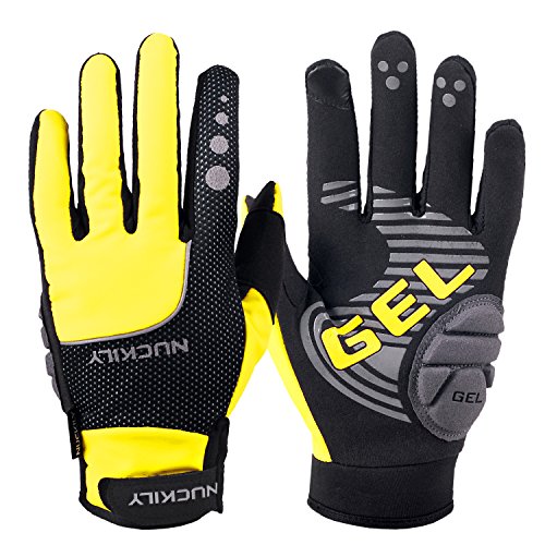 NUCKILY Winter Warme Handschuhe Touchscreen Winterhandschuhe Herren Damen Fahrradhandschuhe Sport Winddichte Handschuhe MTB Handschuhe zum Radfahren,Laufen,Fahren,Joggen von NUCKILY