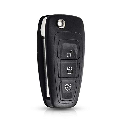 NUIOsdz 3 Tasten Flip Key Folding Auto Schlüsselhülle Schutzhülle Schlüsselhülle, Für Ford Focus Fiesta 2013 Mondeo von NUIOsdz