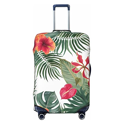 NUJAKE Sommer Hawaii-Koffer-Abdeckung, langlebig, Reisegepäck-Abdeckung, Schutz für 45,7-81,3 cm, Schwarz , L von NUJAKE