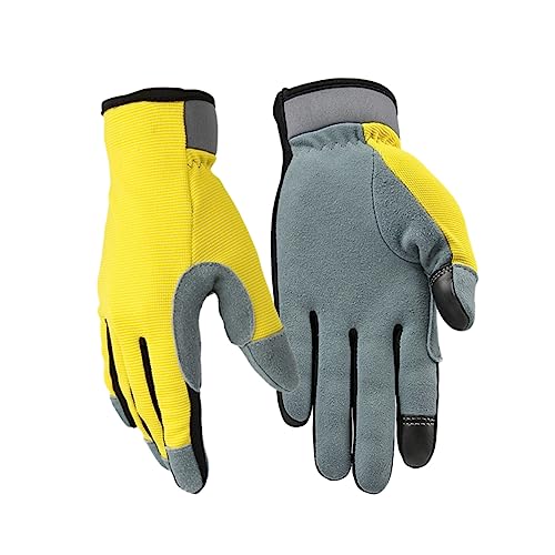 NULYLU Flexible Motorradhandschuhe mit Echtem Hirschleder Touchscreen Kompatible Vollfingerhandschuhe Atmungsaktiv Robust und Elastisch für Mechaniker Gartenarbeit und Outdoor von NULYLU