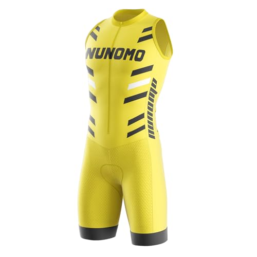 Triathlon Anzug Herren Herren Radsportanzug gepolstert einteilig Trisuit Bike Top Short Trisuit Einteiler für Wettkampf Schnell Trocknend Atmungsaktiv, (TYP-2,3XL) von NUNOMO