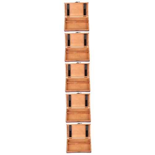 NUOBESTY 5 Stück Holz Federmäppchen Schreibwarenbehälter Kiefernholz Aufbewahrungsbehälter Aufbewahrungskoffer Aufbewahrungsbehälter Praktischer Stiftehalter Behälter von NUOBESTY