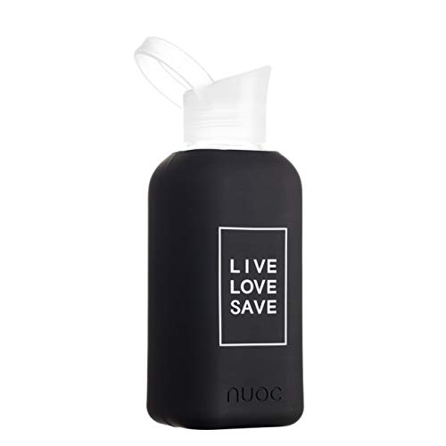 NUOC Unisex – Erwachsene Live, Love, Save Kreme-Black Trinkflasche, Schwarz, 500ml von NUOC