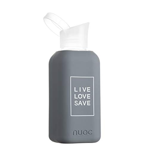 NUOC Unisex – Erwachsene Live, Love, Save Salt-Dark Grey Trinkflasche, Dunkelgrau, 20,5cm von NUOC