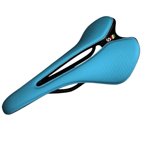 Fahrradsattel Herren Ultraleichtes, atmungsaktives, bequemes Sitzkissen, schmaler und Kleiner Sattel, empfohlen for Damen-Fahrradsattel-Teilekomponenten Fahrradsattel (Color : Blue) von NUONUO