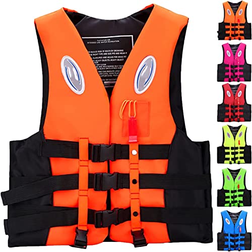 NURCIX Schwimmweste für Erwachsene Kinder, Erwachsene 20-120 kg Auftriebsweste, Rettungsweste Schwimmhilfe mit Überlebenspfeife, für Kajakfahren, Angeln, Surfen (Color : E, Size : 3XL) von NURCIX