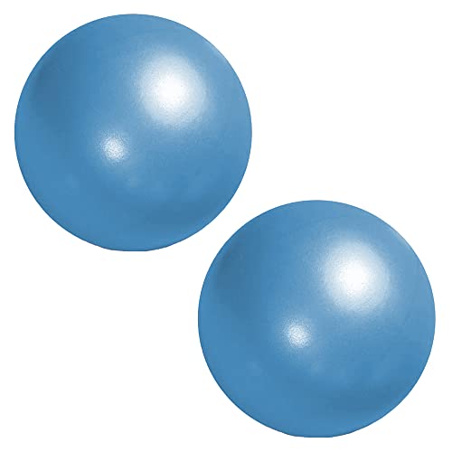 NUWIQ Pilates Ball, 25 cm Gymnastikball Klein, Gymnastikbälle Kinder, mit Aufblasbarem Strohhalm, für Yoga, Gleichgewichtstraining, Aerobic, 2 Stück, Blue von NUWIQ